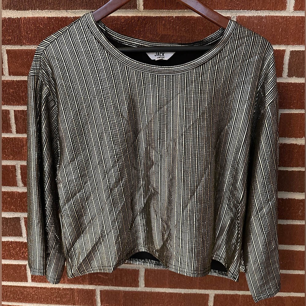 Jack by BB Dakota | Metallic Gold Black Party Top - Holiday or NYE Outfit